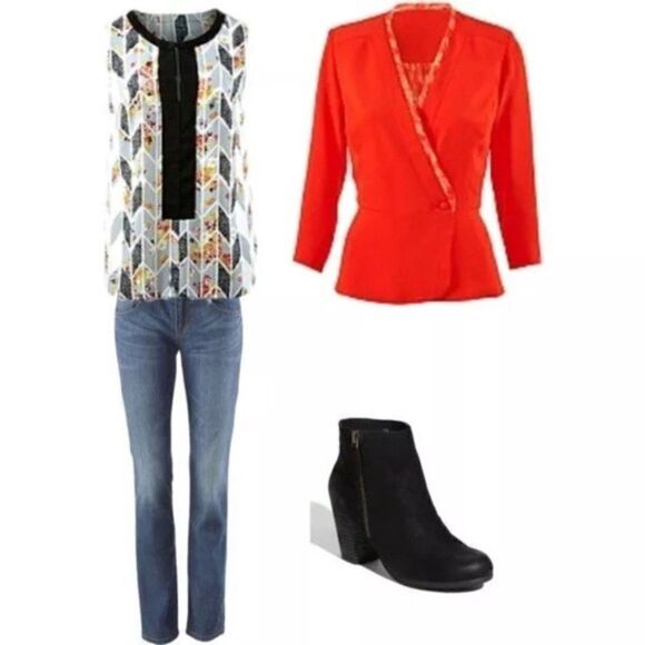 New CAbi Jane Grenadine Chiffon Crossover Jacket #216 Size 4 - Picture 3 of 10